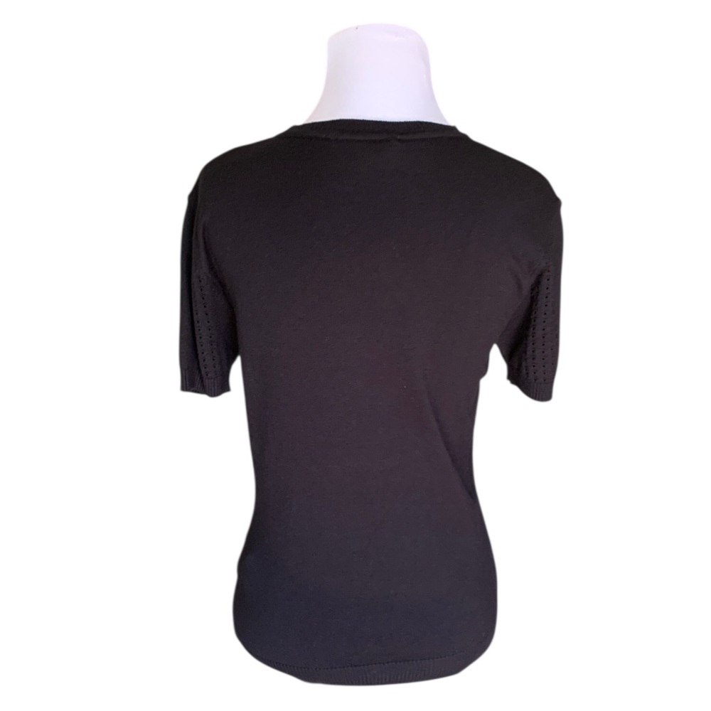 🆕 Luxury Chanel Style Black Knit Top with Gold Chain Detail 🆕 - Picture 11 of 11